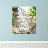 Reis overal - waterval canvas afdruk (Insitu (Houten vloer))