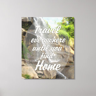 Reis overal - waterval canvas afdruk