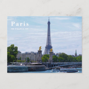 Reis Parijs Frankrijk Eiffeltoren en Seine-rivier Feestdagenkaart