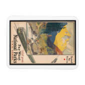 Reis per trein, nationale parken,  stijl magneet (Horizontaal)