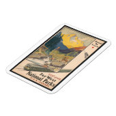 Reis per trein, nationale parken,  stijl magneet (Linkerzijde)