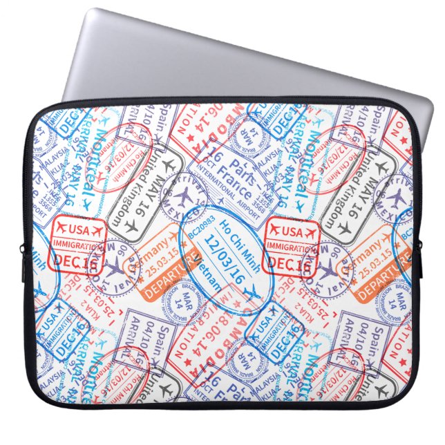 Reis pictogram laptop sleeve (Voorkant)