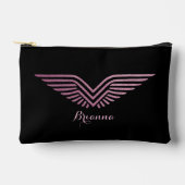 Reis piloot vleugels roze glitters leuke op maat g etui (Voorkant)