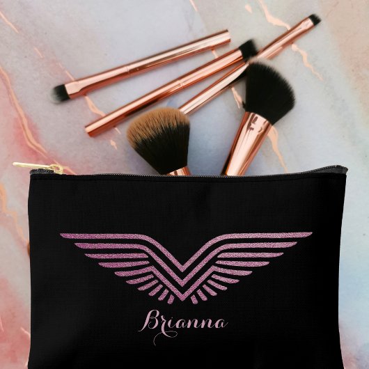 Reis piloot vleugels roze glitters leuke op maat g etui