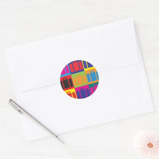 Reis Pop Art Ronde Sticker (Envelop)