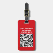 Reis QR-code bagtag Bagagelabel (Voorkant verticaal)