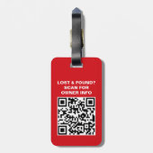 Reis QR-code bagtag Bagagelabel (Achterkant verticaal)