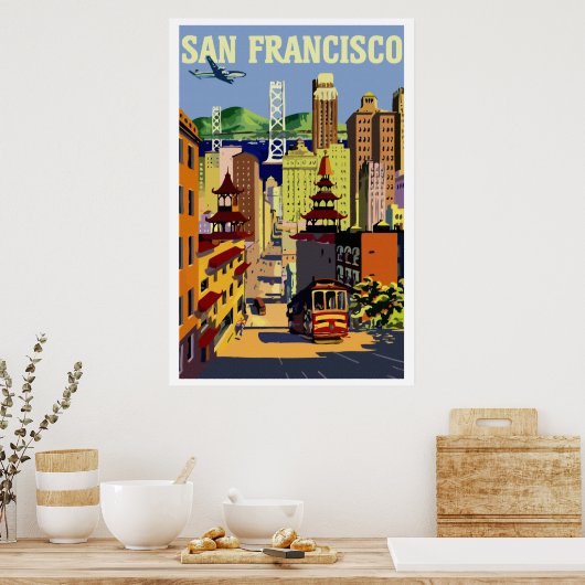 Reis  retro San Francisco Poster (Keuken)