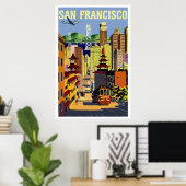 Reis retro San Francisco Poster (Thuiskantoor)