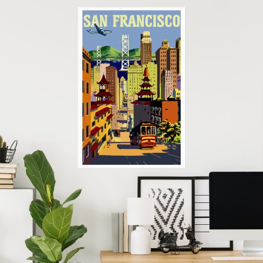 Reis  retro San Francisco Poster (Thuiskantoor)
