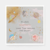 Reis rond de galaxy ruimte verjaardag servet (Voorkant)