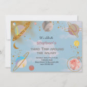 Reis rond de galaxy ruimte verjaardagsuitnodiging kaart (Voorkant)