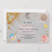 Reis rond de galaxy ruimte verjaardagsuitnodiging kaart (Voorkant)