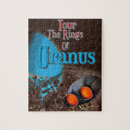 Reis rond de ringen van Uranus reisposter Legpuzzel (Verticaal)