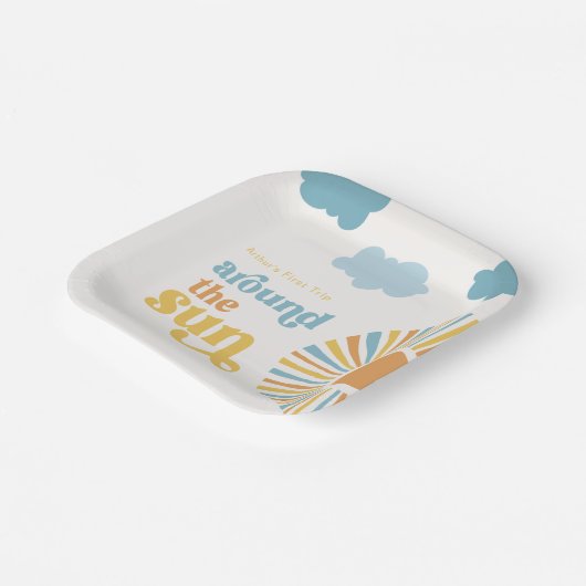 Reis rond de Sun Party Borden Papieren Bordje (Gebogen)