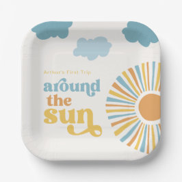 Reis rond de Sun Party Borden Papieren Bordje