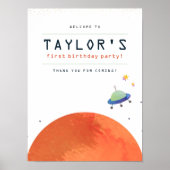 Reis rond de Sun Space Boy Verjaardag Welkom Poster (Voorkant)