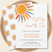 Reis rond de zon 1e verjaardag kaart