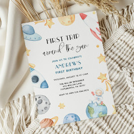 Reis rond de Zon Buitenste Ruimte Verjaardag Kaart