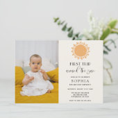 Reis rond de zon Foto Verjaardag Uitnodiging (Staand voorkant)