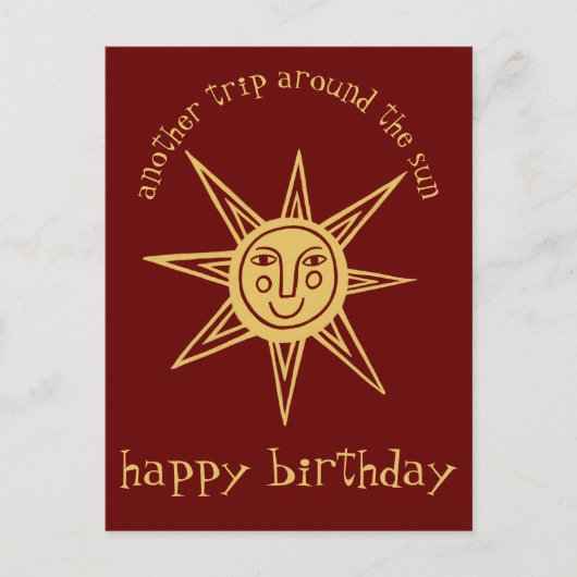 Reis rond de zon GELUKKIGE VERJAARDAG Aangepast Briefkaart (Voorkant)