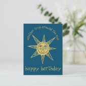 Reis rond de zon HAPPY BIRTHDAY CUSTOM Briefkaart (Staand voorkant)
