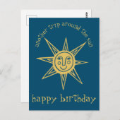 Reis rond de zon HAPPY BIRTHDAY CUSTOM Briefkaart (Voorkant / Achterkant)