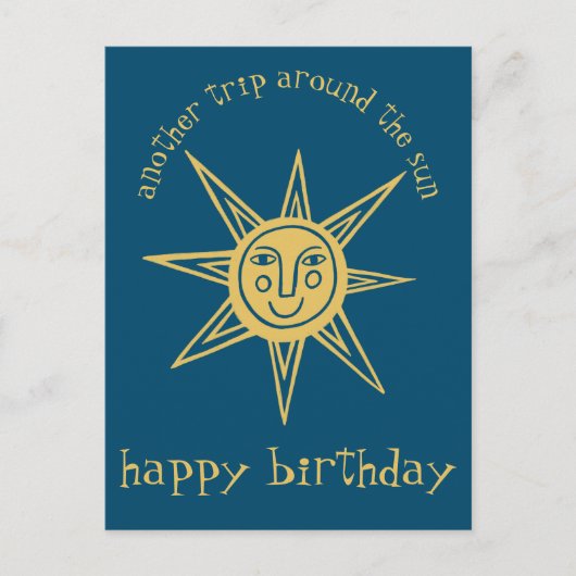 Reis rond de zon HAPPY BIRTHDAY CUSTOM Briefkaart (Voorkant)