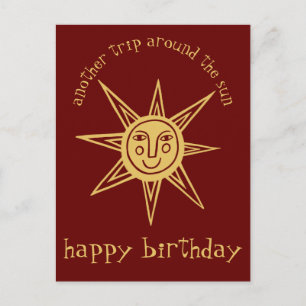 Reis rond de zon HAPPY BIRTHDAY CUSTOM Briefkaart