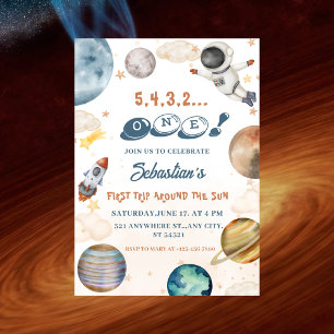 Reis rond de zon Outer Space eerste verjaardag I Kaart
