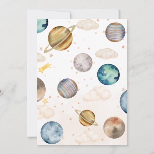 Reis rond de zon | Outer Space eerste verjaardag I Kaart (Achterkant)
