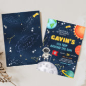 Reis rond de zon Outer Space verjaardagsfeest Kaart