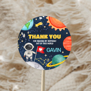 Reis rond de zon Outer Space verjaardagsfeest Ronde Sticker