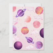 Reis rond de zon| Roze buitenruimte 1e verjaardag Kaart (Achterkant)