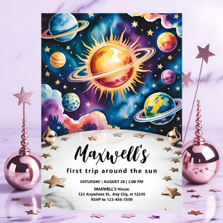 Reis rond de Zon Ruimte 1e verjaardag Kaart