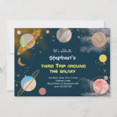 Reis rond het sterrenstelsel verjaardag in de ruim kaart (Voorkant)