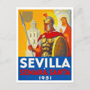Reis rond Pasen in Sevilla 1951 Briefkaart