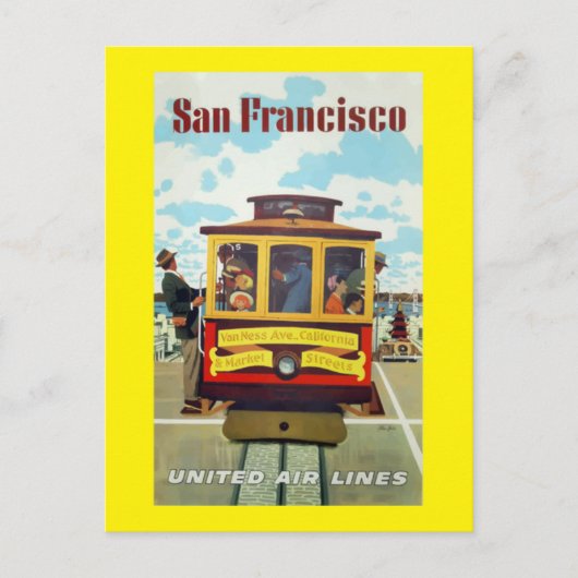 Reis San Francisco Vintage Briefkaart (Voorkant)
