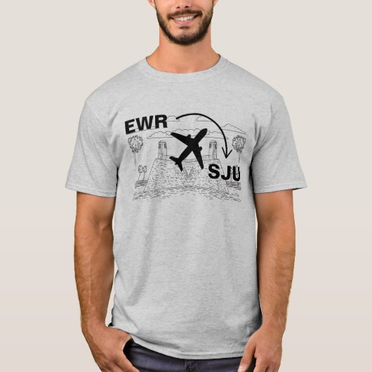 Reis Shirt naar San Juan Puerto Rico (Voorkant)