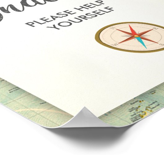 Reis Snacks Reisavontuur Voedsel Tafelbord Poster (Hoek)