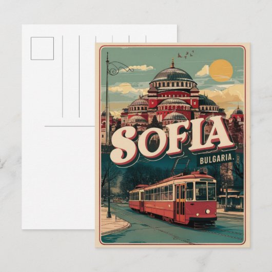 Reis Sofia, Bulgarije vintage cadeaus en souvenirs Briefkaart (Voorkant / Achterkant)
