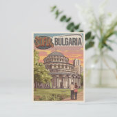 Reis Sofia, Bulgarije vintage cadeaus, liefdespaar Briefkaart (Staand voorkant)
