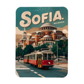Reis Sofia, Bulgarije vintage geschenken stad tram Magneet