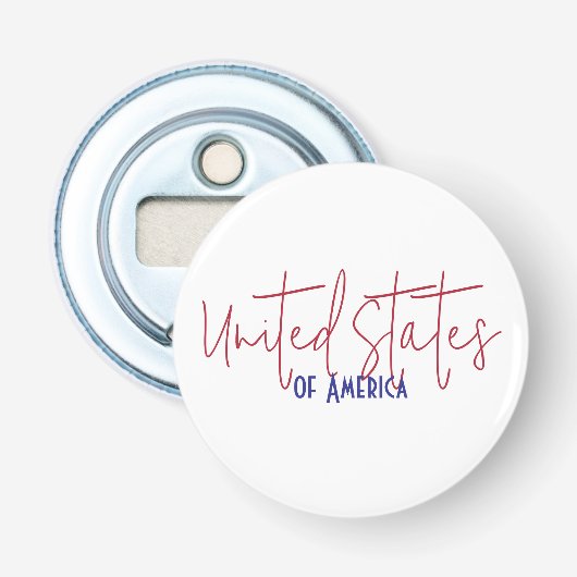 Reis souvenir cadeau Verenigde Staten van Amerika Button Flesopener (Voorkant)