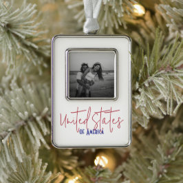 Reis souvenir cadeau Verenigde Staten van Amerika Verzilverd Omlijst Ornament