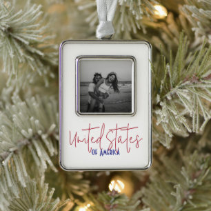Reis souvenir cadeau Verenigde Staten van Amerika Verzilverd Omlijst Ornament