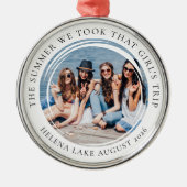 Reis-souvenir met foto voor beste vriendinnen metalen ornament (Voorkant)