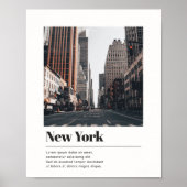 Reis Stad Naam Foto Elegant Minimaal Wit Poster (Voorkant)