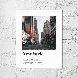 Reis Stad Naam Foto Elegant Minimaal Wit Poster