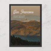 Reis Stad Naam Vintage Script Foto Zwart Briefkaart (Voorkant)